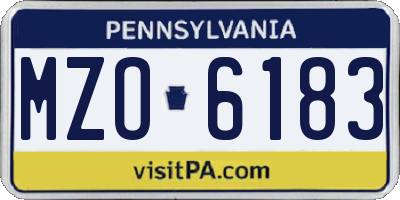 PA license plate MZO6183