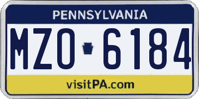 PA license plate MZO6184