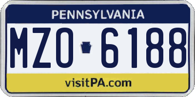 PA license plate MZO6188