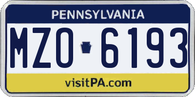 PA license plate MZO6193