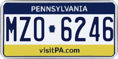 PA license plate MZO6246