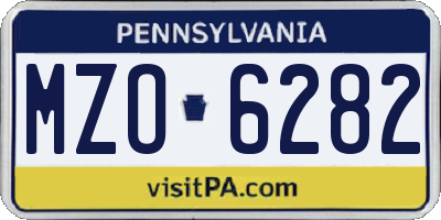 PA license plate MZO6282