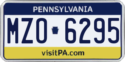 PA license plate MZO6295
