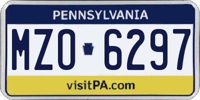 PA license plate MZO6297