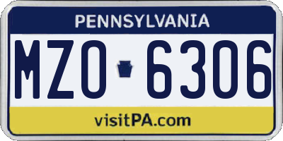 PA license plate MZO6306