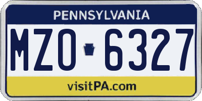 PA license plate MZO6327