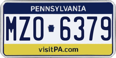 PA license plate MZO6379