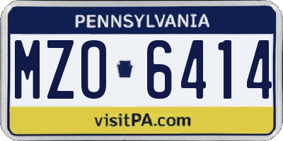 PA license plate MZO6414