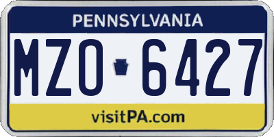 PA license plate MZO6427