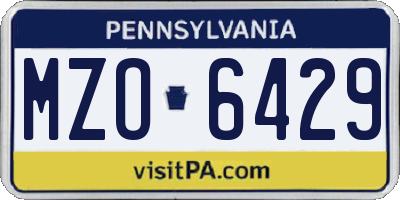 PA license plate MZO6429