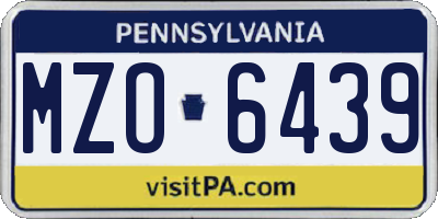 PA license plate MZO6439