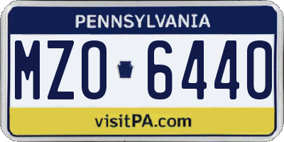 PA license plate MZO6440