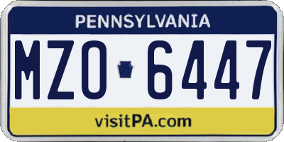 PA license plate MZO6447