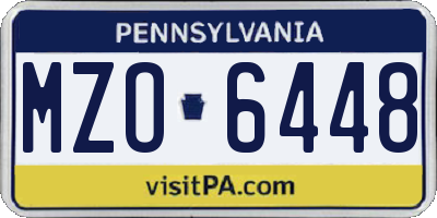 PA license plate MZO6448