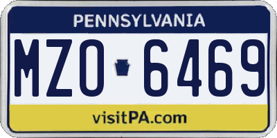 PA license plate MZO6469