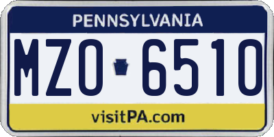 PA license plate MZO6510