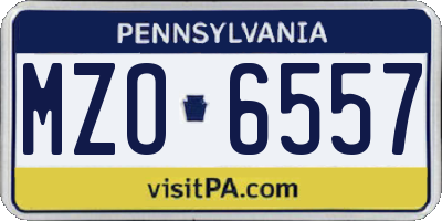 PA license plate MZO6557