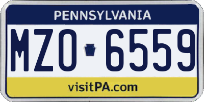 PA license plate MZO6559