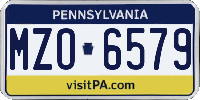 PA license plate MZO6579