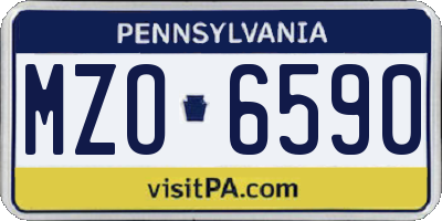 PA license plate MZO6590