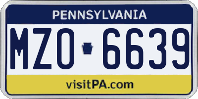 PA license plate MZO6639