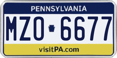 PA license plate MZO6677