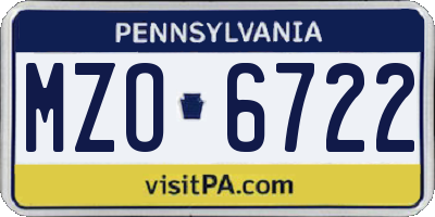 PA license plate MZO6722