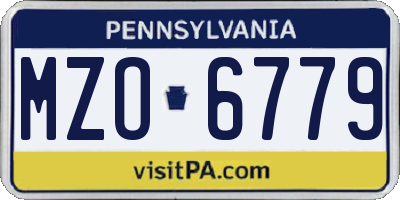 PA license plate MZO6779