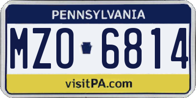 PA license plate MZO6814