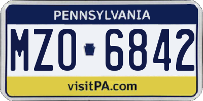 PA license plate MZO6842