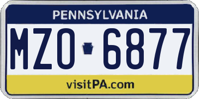 PA license plate MZO6877