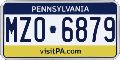 PA license plate MZO6879
