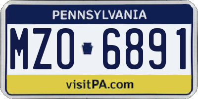 PA license plate MZO6891