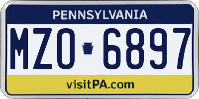 PA license plate MZO6897