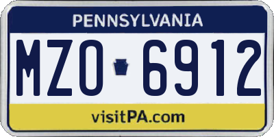 PA license plate MZO6912