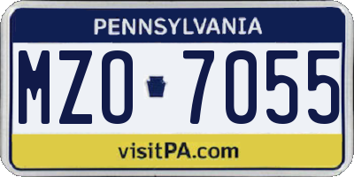 PA license plate MZO7055