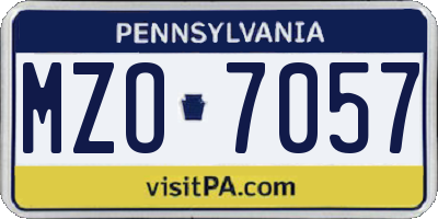 PA license plate MZO7057