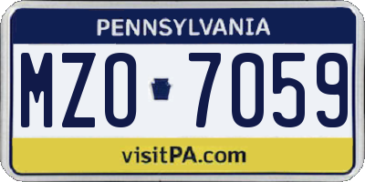 PA license plate MZO7059