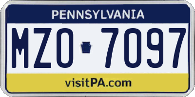 PA license plate MZO7097