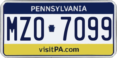 PA license plate MZO7099