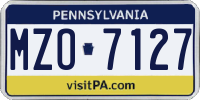 PA license plate MZO7127