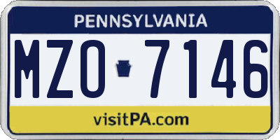 PA license plate MZO7146