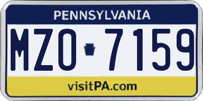PA license plate MZO7159
