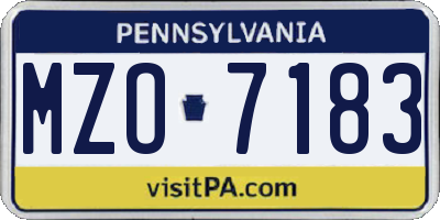 PA license plate MZO7183