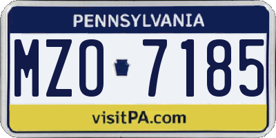 PA license plate MZO7185