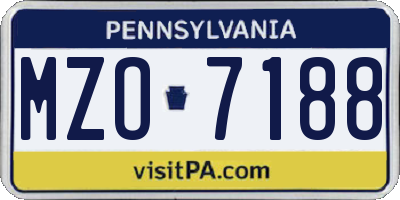 PA license plate MZO7188