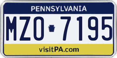 PA license plate MZO7195
