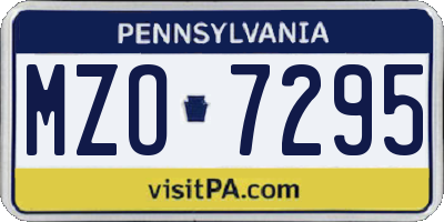 PA license plate MZO7295