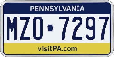 PA license plate MZO7297