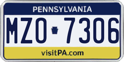 PA license plate MZO7306